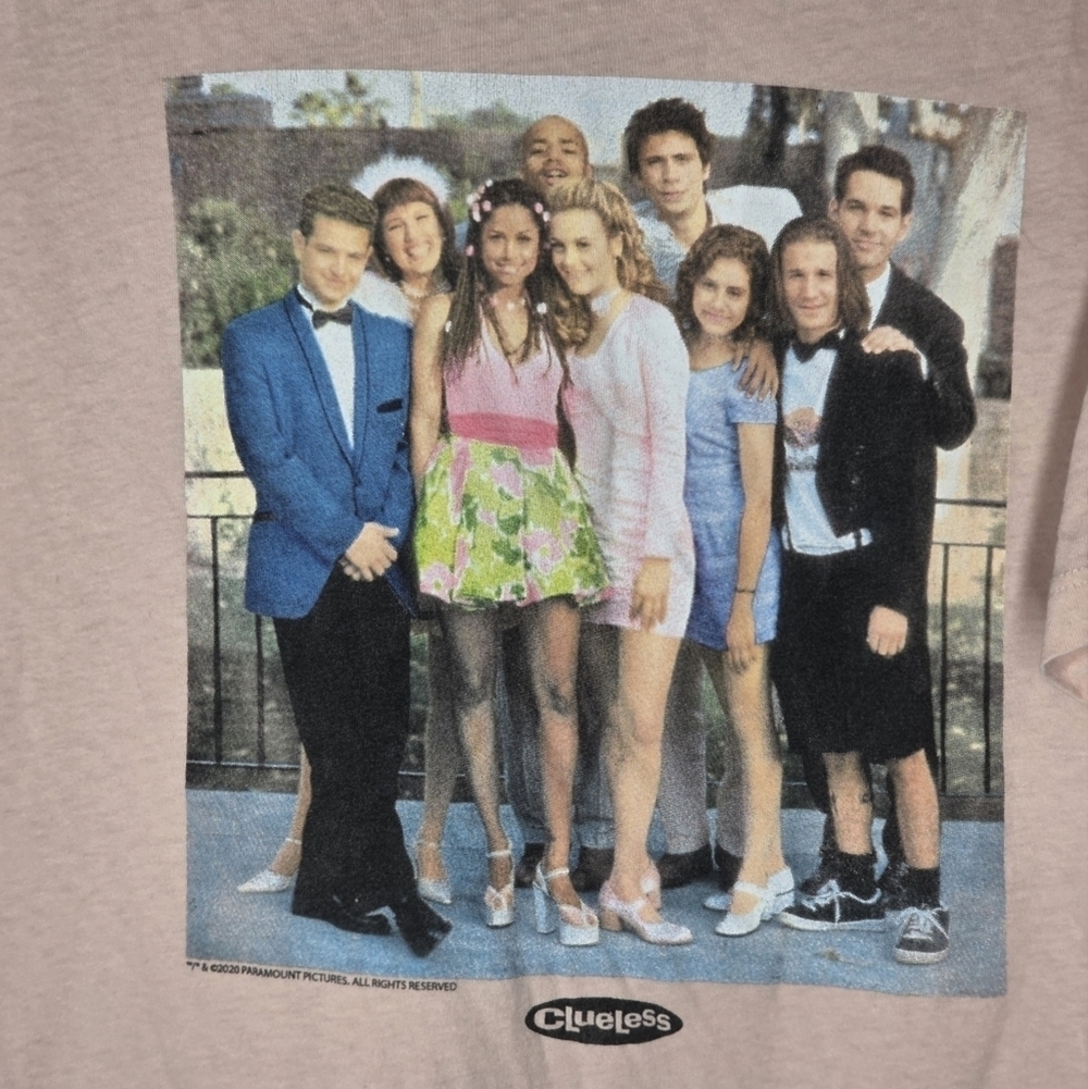Old Navy Pink Clueless Movie Cast Photo Graphic T-Shirt Size Large - Picture 2 of 5